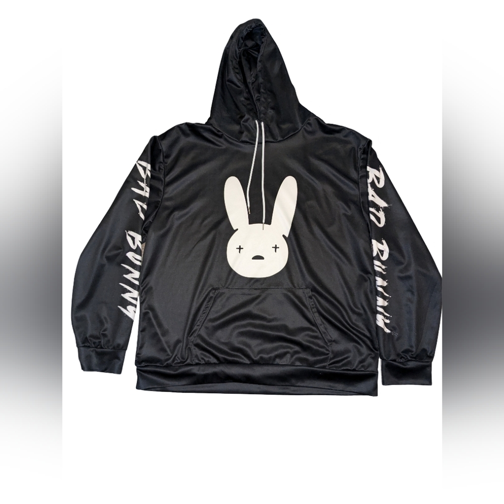 Black Bad Bunny Hoodie Size XL